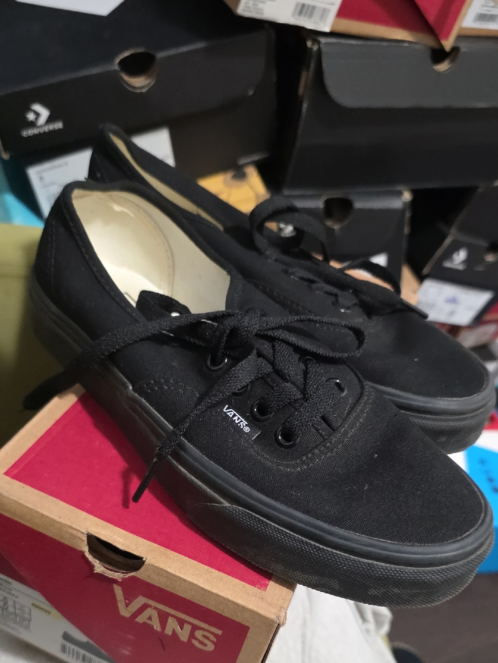 Vans Black Canvas Low-Top Sneakers